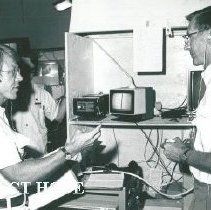 Dr David Purtillo and Kim Kaiser - first medical transmission via COMSAT.